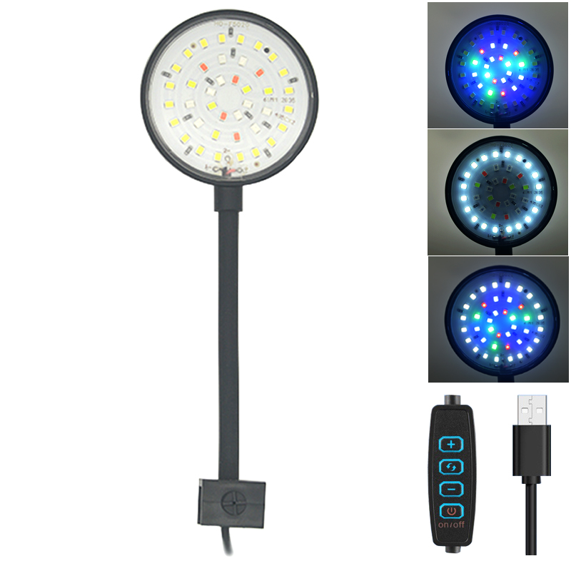 Planted Aquarium Pendant Light - USB 水族館 LED ランプ水槽ライト装飾水生植物複数のモード調光可能な明度フルスペクトルミニクリップライト 5V