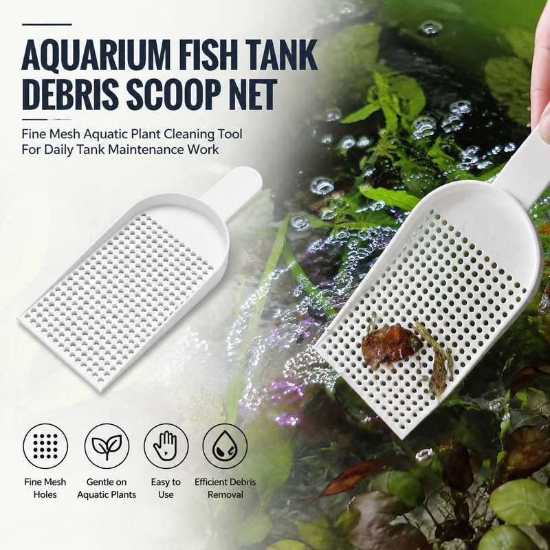 Aquarium Plant Utensils - 水槽用ゴミ取りネット、細かい網目、水草清掃ツール、毎日の水槽メンテナンス作業用