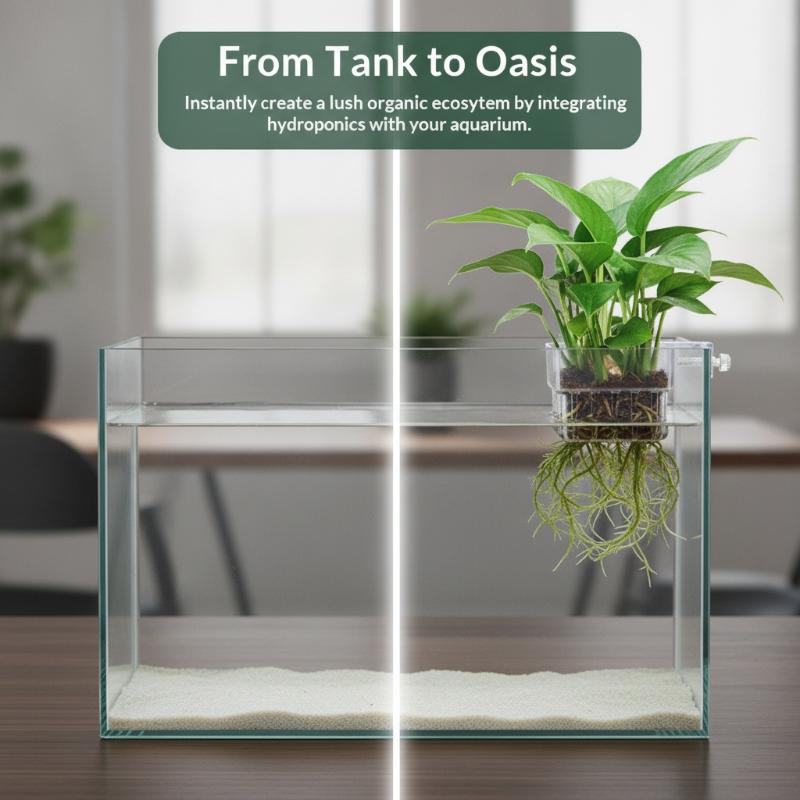 Aquarium Plant Easy To Grow - 透明な吊り下げ式水槽植物ホルダー、水槽への取り付けが簡単、水耕栽培用、家庭用水槽の装飾品