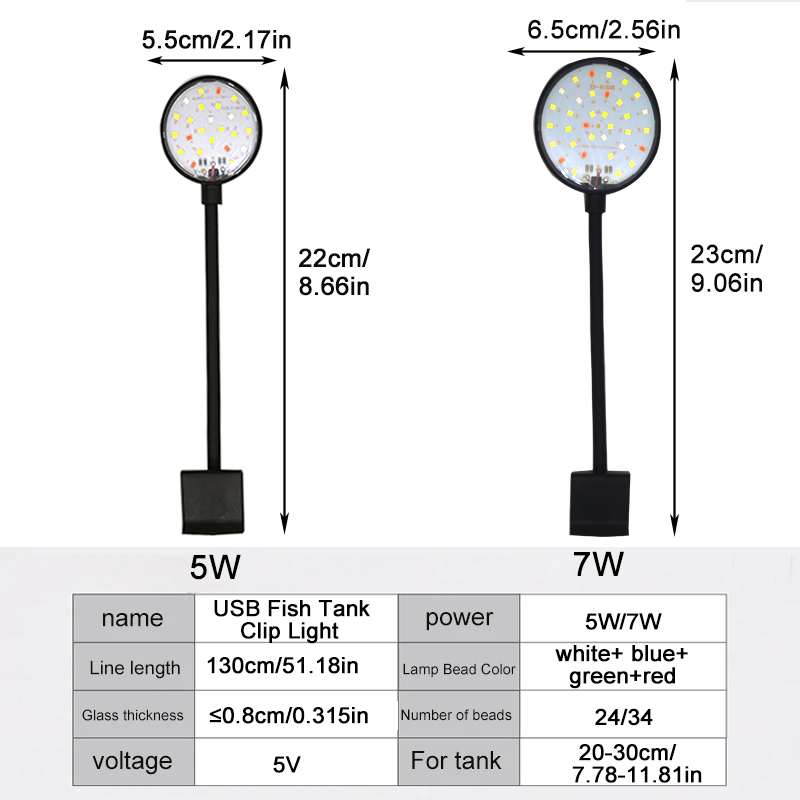 USB水槽LEDランプ水槽ライト装飾水生植物複数モード調光可 - Planted Aquarium Pendant Light のレビューと価格