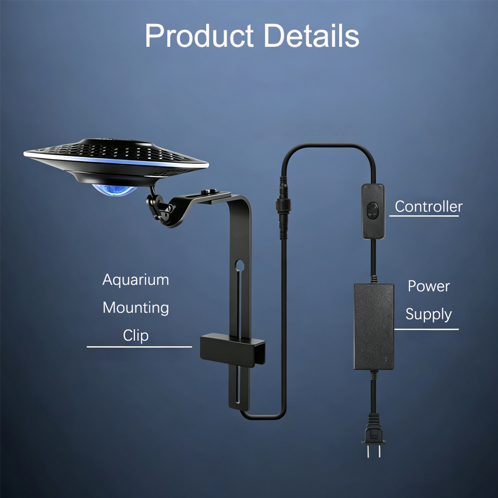 新しいUFO型LED水槽ライト、流れる水槽、藻類栽培、魚と植 - Planted Aquarium Algae のレビューと価格