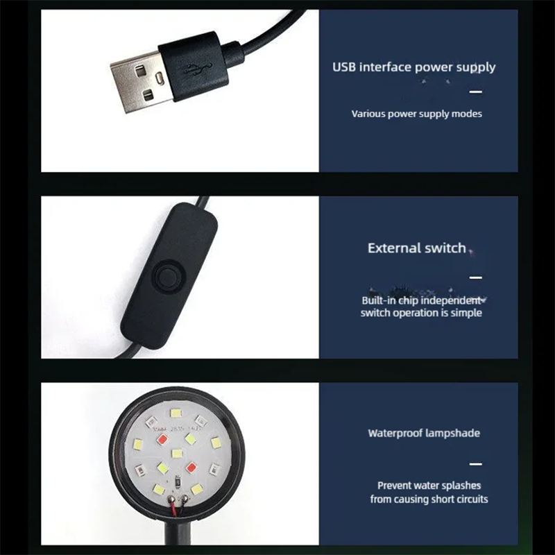 USB LED水槽クリップランプ高透明度明るい補助照明ミニ水 - Planted Aquarium Pendant Light のレビューと価格